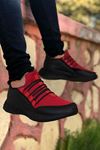 Kırmızı Bağcık Detay Fileli Erkek Spor Ayakkabı