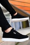 Siyah Keten Kot Kumaş Casual Erkek Spor Ayakkabı