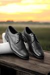 Siyah Erkek Etnik Desen Klasik Ayakkabı
